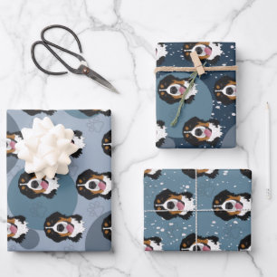Bernese Mountain Dog Christmas Wrapping Paper Sheet