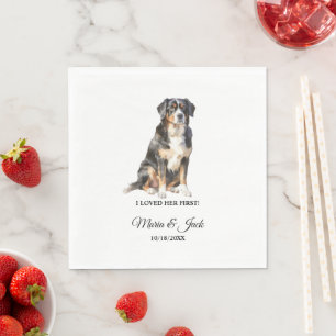 Bernese Mountain Dog Cocktail Wedding Napkins