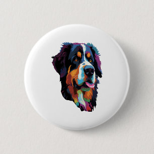 Bernese Mountain Dog Colourful 2 Inch Round Button