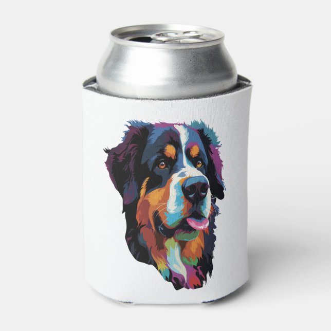 Bernese Mountain Dog Colourful  Can Cooler (Can Front)