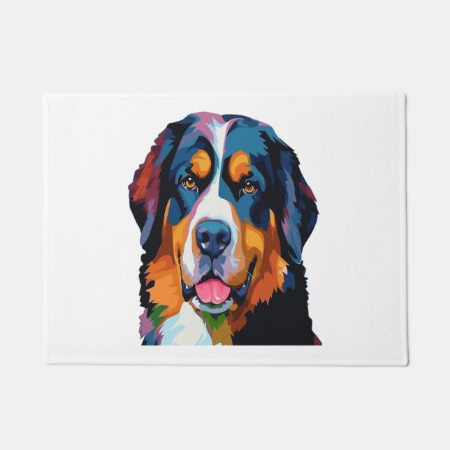 Bernese Mountain Dog Colourful  Doormat (Front)