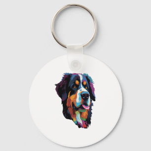 Bernese Mountain Dog Colourful Keychain
