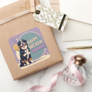 Bernese Mountain Dog Colourful Square Sticker