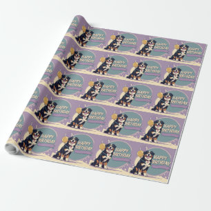 Bernese Mountain Dog Colourful  Wrapping Paper