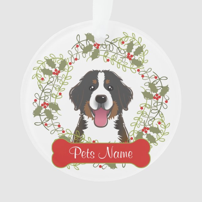 Bernese Mountain Dog Customizable Ornament (Front)