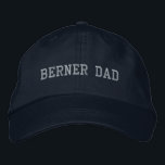 Bernese Mountain Dog Dad Berner Dad Minimalist  Embroidered Hat<br><div class="desc">Berner Dad embroidered baseball cap in a silver grey athletic serif font for the Bernese Dog Dads</div>