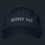 Bernese Mountain Dog Dad Berner Dad Minimalist  Embroidered Hat<br><div class="desc">Berner Dad embroidered baseball cap in a silver grey athletic serif font for the Bernese Dog Dads</div>
