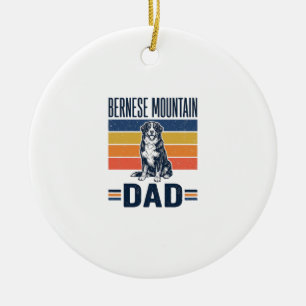 Bernese Mountain Dog Dad Vintage Vector Design_1 Ceramic Ornament