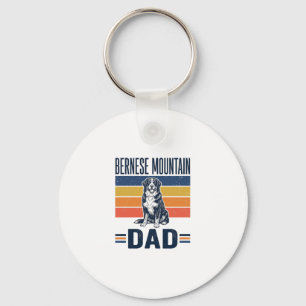 Bernese Mountain Dog Dad Vintage Vector Design_1 Keychain
