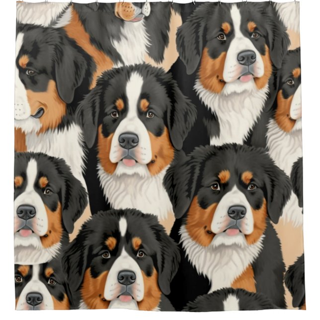 Bernese Mountain Dog Decorative Seamless Pattern (Front)