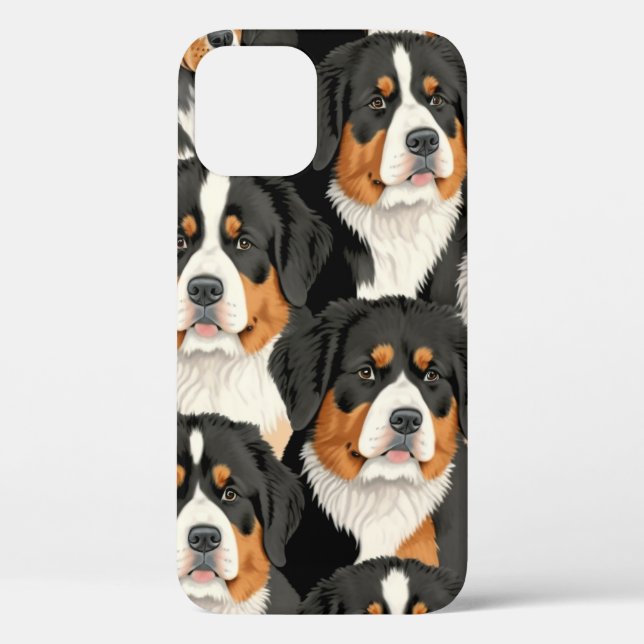 Bernese Mountain Dog Decorative Seamless Pattern Case-Mate iPhone Case (Back)