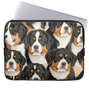 Bernese Mountain Dog Decorative Seamless Pattern Laptop Sleeve