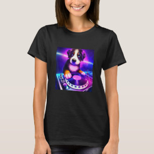 Bernese Mountain dog DJ Vaporwave Aesthetic Boys T-Shirt