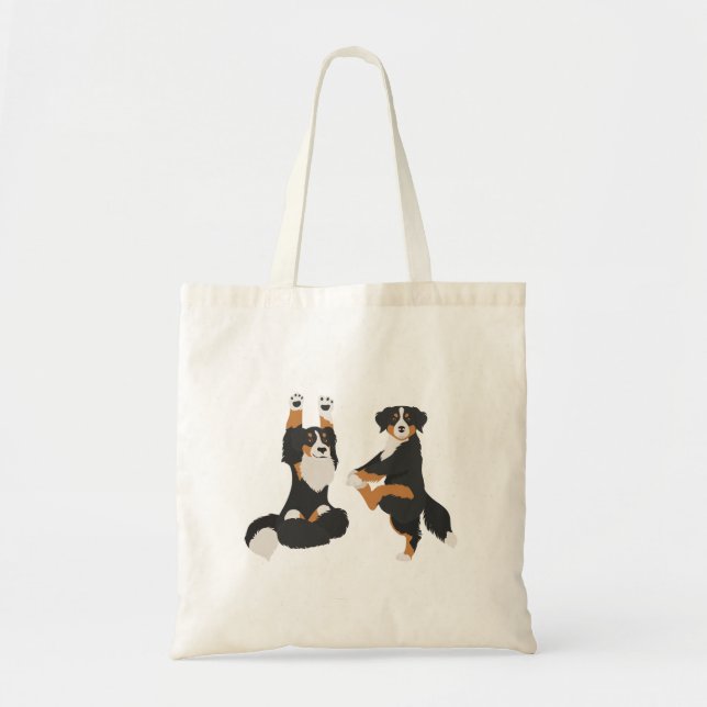 Bernese Mountain dog doing yoga Tote bag (Front)