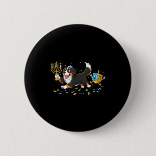 Bernese Mountain Dog Dreidel Menorah Hanukkah Wome 2 Inch Round Button