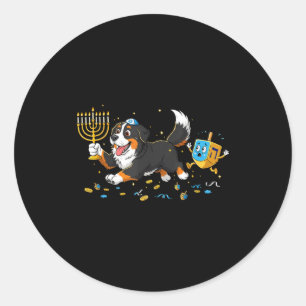 Bernese Mountain Dog Dreidel Menorah Hanukkah Wome Classic Round Sticker