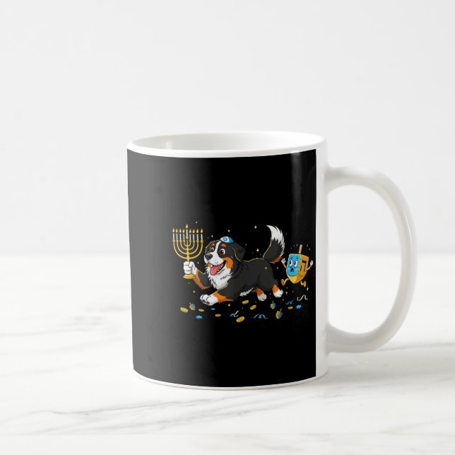Bernese Mountain Dog Dreidel Menorah Hanukkah Wome Coffee Mug (Right)