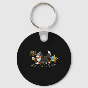 Bernese Mountain Dog Dreidel Menorah Hanukkah Wome Keychain