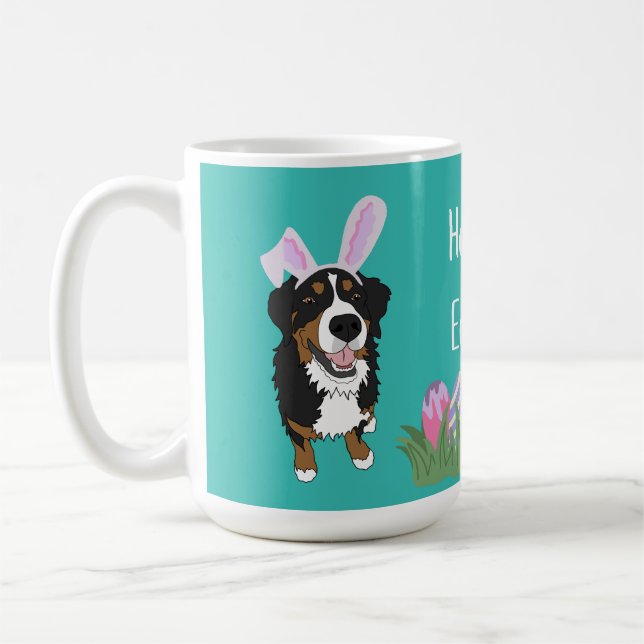 Bernese Mountain Dog Easter Bunny  Coffee Mug (Left)