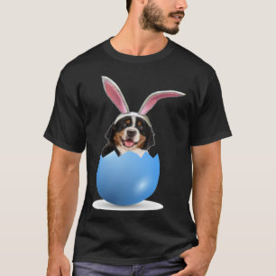Bernese Mountain Dog Easter Bunny Colored Egg Hunt T-Shirt