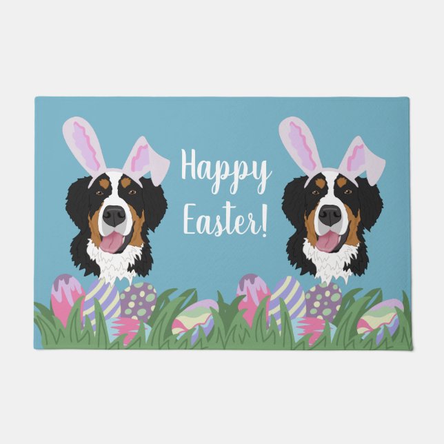 Bernese Mountain Dog Easter  Doormat (Front)