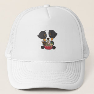Bernese Mountain Dog Eating Ramen Sweet Kawaii Trucker Hat