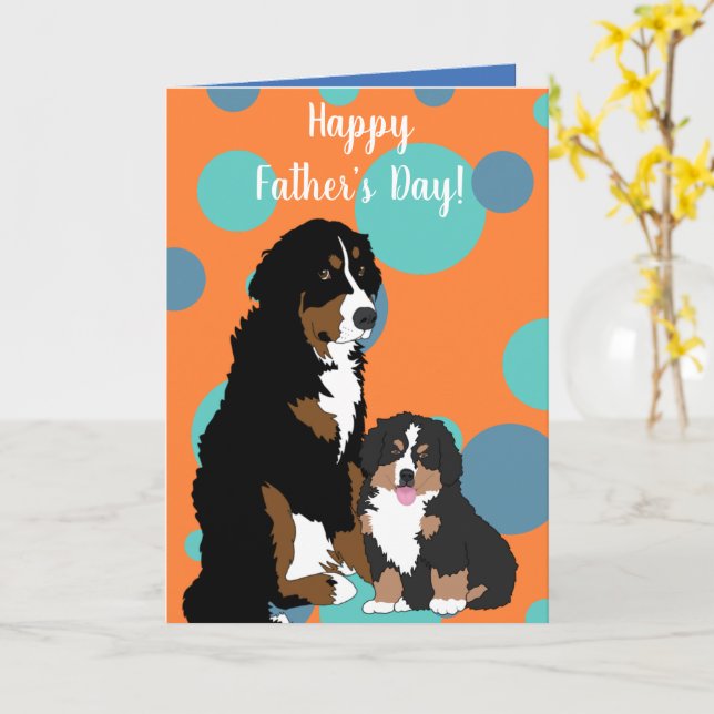 Bernese Mountain Dog Fathers Day Card (Yellow Flower)