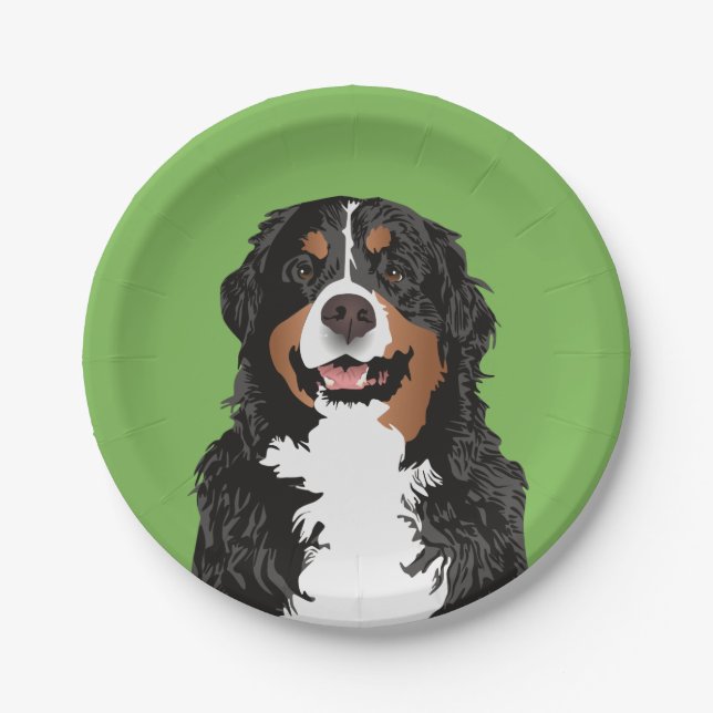 BERNESE MOUNTAIN DOG FOR BERNESE MOUNTAIN PARENT PAPER PLATE (Front)