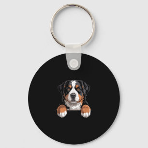 Bernese Mountain Dog Funny Peeking Cket Berner Pup Keychain
