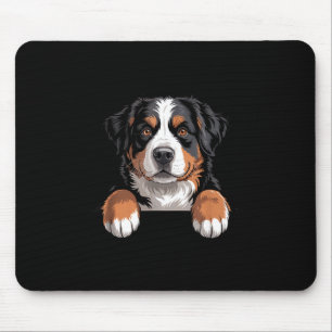 Bernese Mountain Dog Funny Peeking Cket Berner Pup Mouse Pad