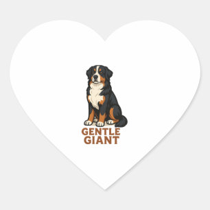 Bernese Mountain Dog Gentle Giant. Heart Sticker