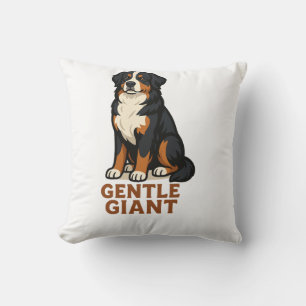 Bernese Mountain Dog Gentle Giant. Throw Pillow