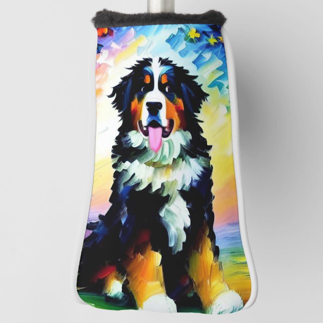 Bernese Mountain Dog Golf Head Cover (Rotate 90)