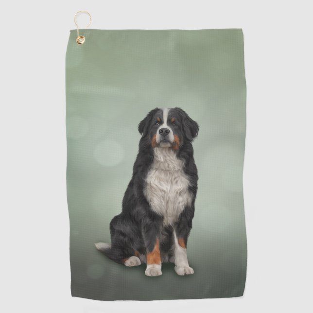 Bernese Mountain Dog Golf Towel (Front)