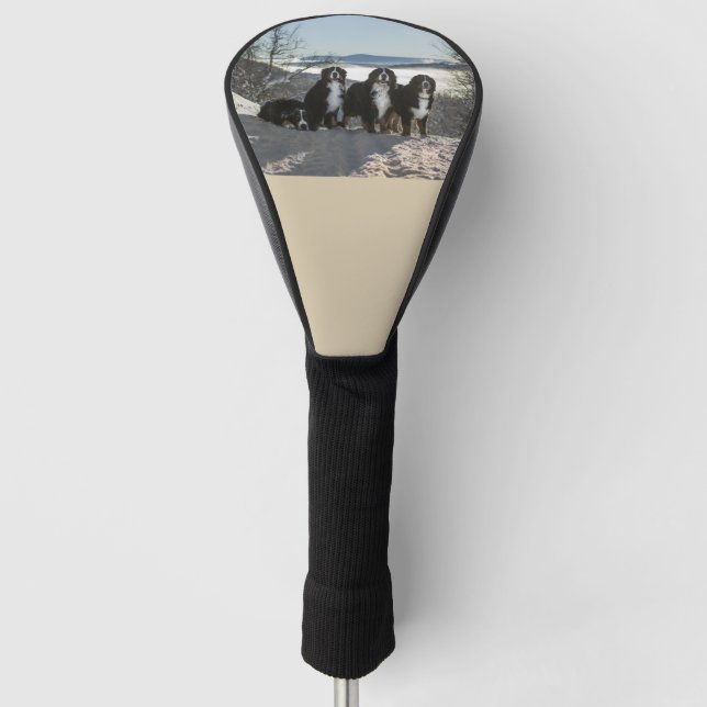 bernese mountain dog group   golf head cover (Front)
