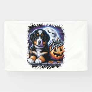 Bernese Mountain Dog Halloween Banner