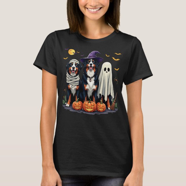 Bernese Mountain Dog Halloween Costume Mummy Witch T-Shirt (Front)