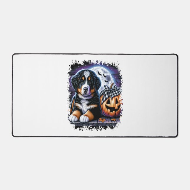 Bernese Mountain Dog Halloween Desk Mat (Front)