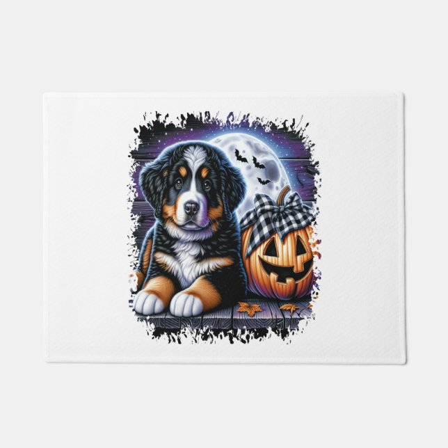Bernese Mountain Dog Halloween Doormat (Front)