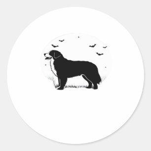 Bernese Mountain Dog � Halloween Moon Silhouette O Classic Round Sticker