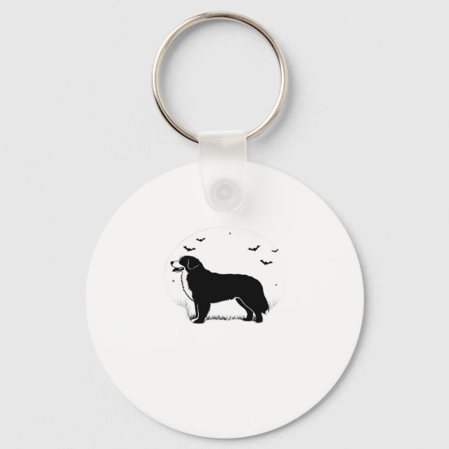 Bernese Mountain Dog � Halloween Moon Silhouette O Keychain (Front)