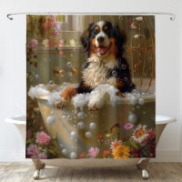 Bernese Mountain Dog in Bathtub Art