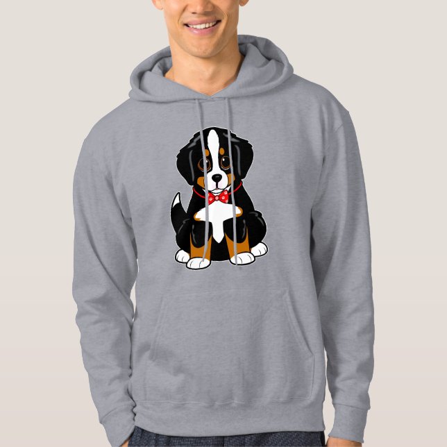 Bernese Mountain Dog in Bow Tie Hoodie (Front)