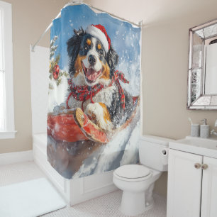 Bernese Mountain Dog in Sledge Christmas