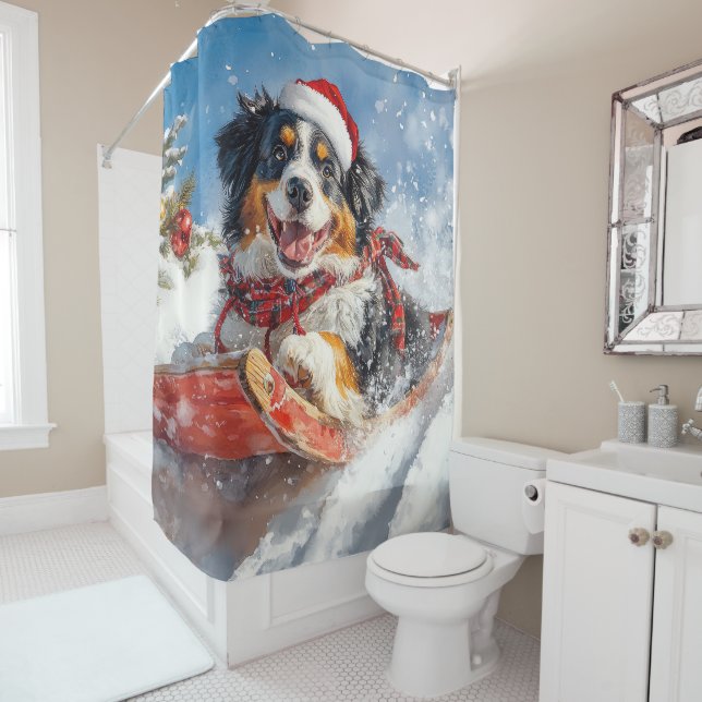 Bernese Mountain Dog in Sledge Christmas (In Situ)