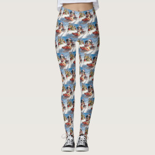 Bernese Mountain Dog in Sledge Christmas Leggings