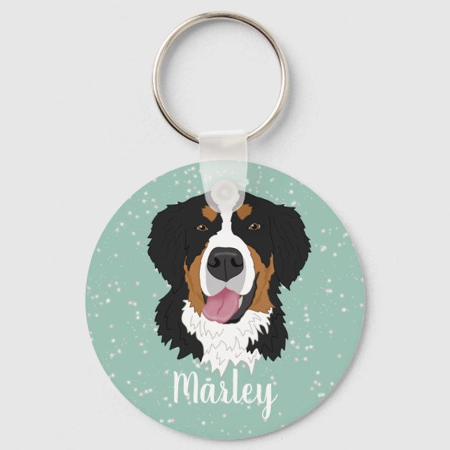 Bernese Mountain Dog  Keychain (Front)