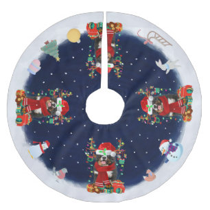 Bernese Mountain Dog Let it snow Brushed Polyester Tree Skirt