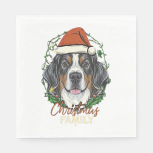 Bernese Mountain Dog Lights Christmas Matching Fam Napkin