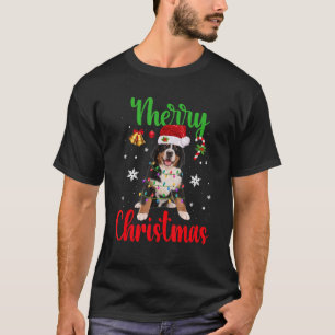 Bernese Mountain Dog Lights Christmas Matching Fam T-Shirt